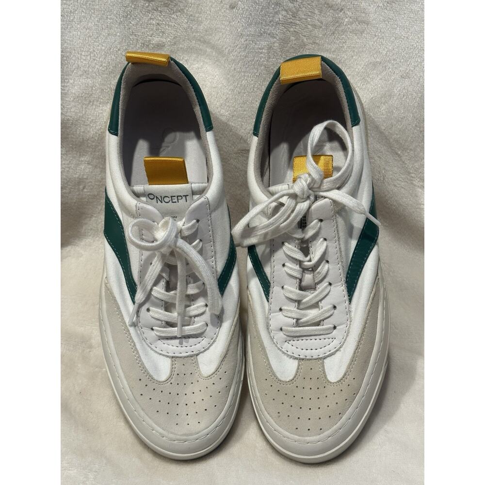 ONCEPT Lagos Size 7.5 Canvas Leather Designer Fashion Sneaker Green White Casual - Picture 6 of 10